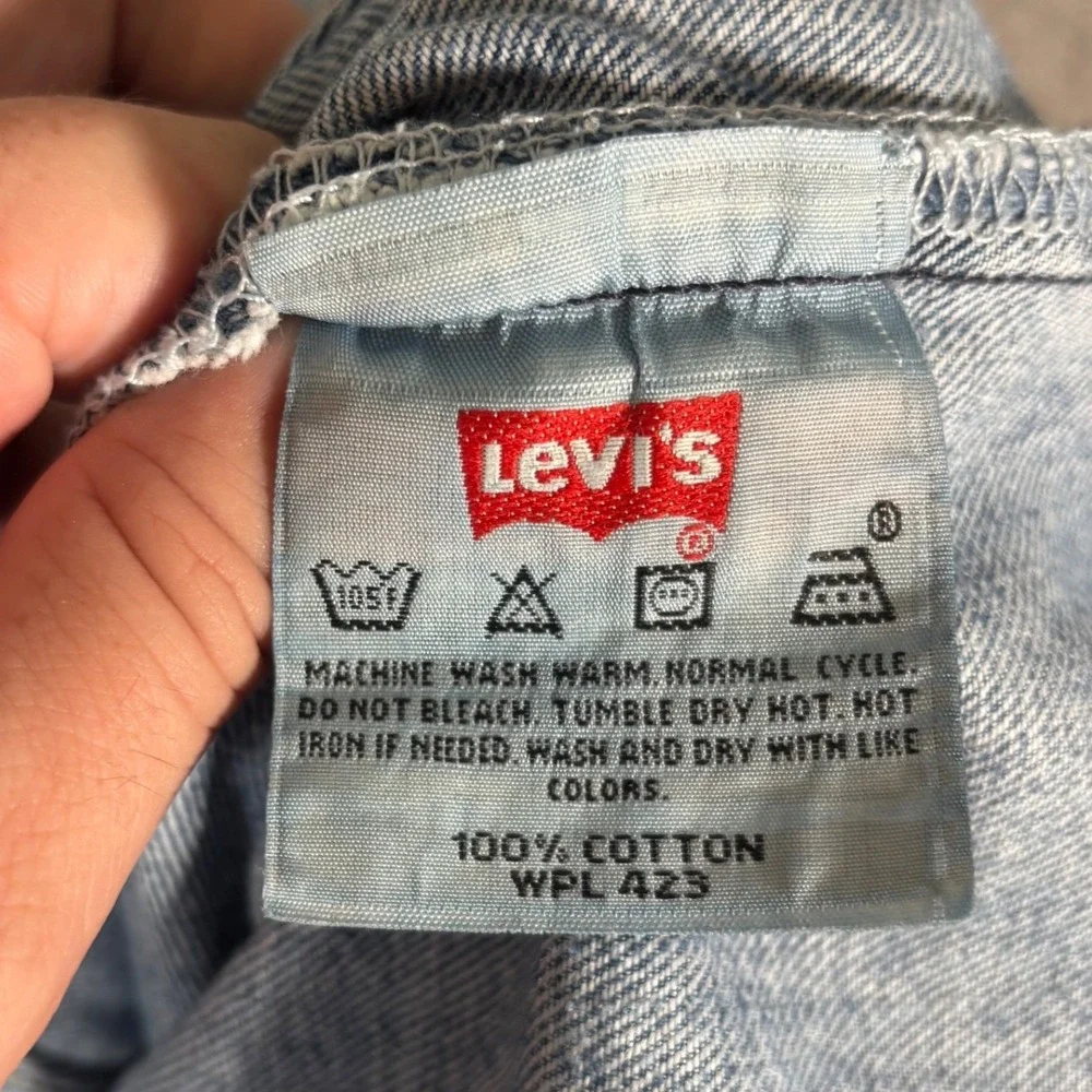 Vintage Levis 501 Mens 40x30 Light Wash Blue Denim Button Fly Jeans Y2K